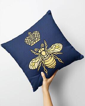 King Bee Print Reversible Square Cushion Cover 16" x 16"-image-29