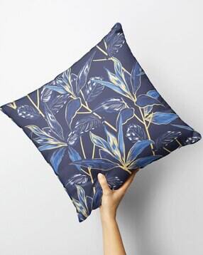 Leaf Print Reversible Square Cushion Cover 16" x 16"-image-23