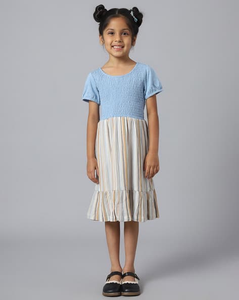 Smocked Fit Flare Dress