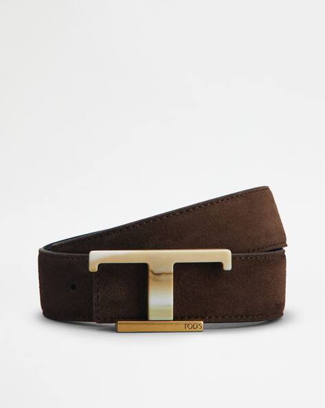 Buy Tod's T Logo Reversible Leather Belt | Brown & Blue Color Men