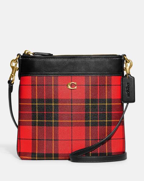 Hot Coach plaid shoulder bag