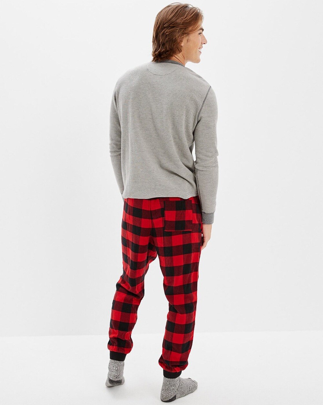 Red checkered men's discount pajamas