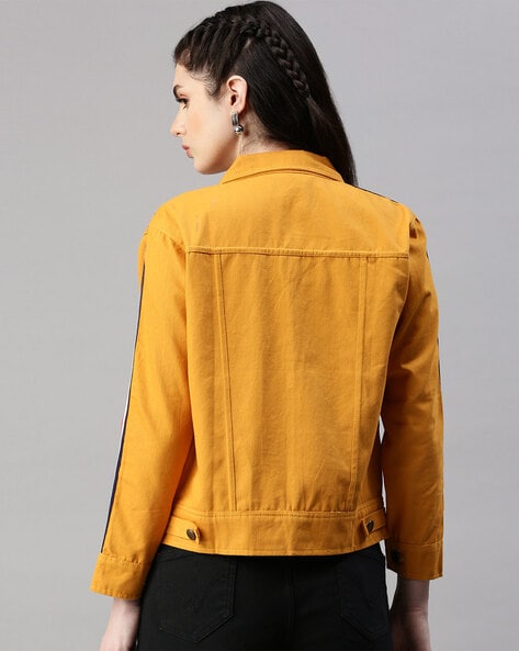 PACSUN Cropped Jean Jacket Mustard Yellow Size Small Excellent Condition |  eBay