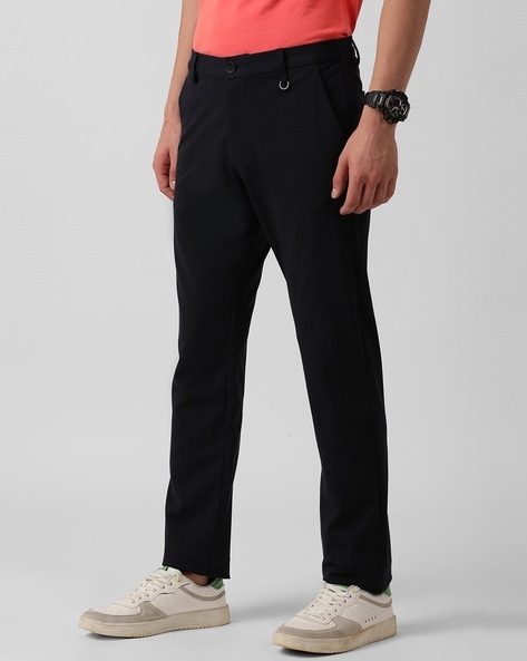 Buy Wrangler Warm Blue Regular Fit Trousers for Mens Online @ Tata CLiQ