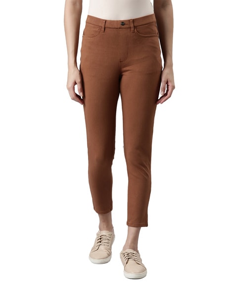Buy Brown Jeans & Jeggings for Women by GO COLORS Online