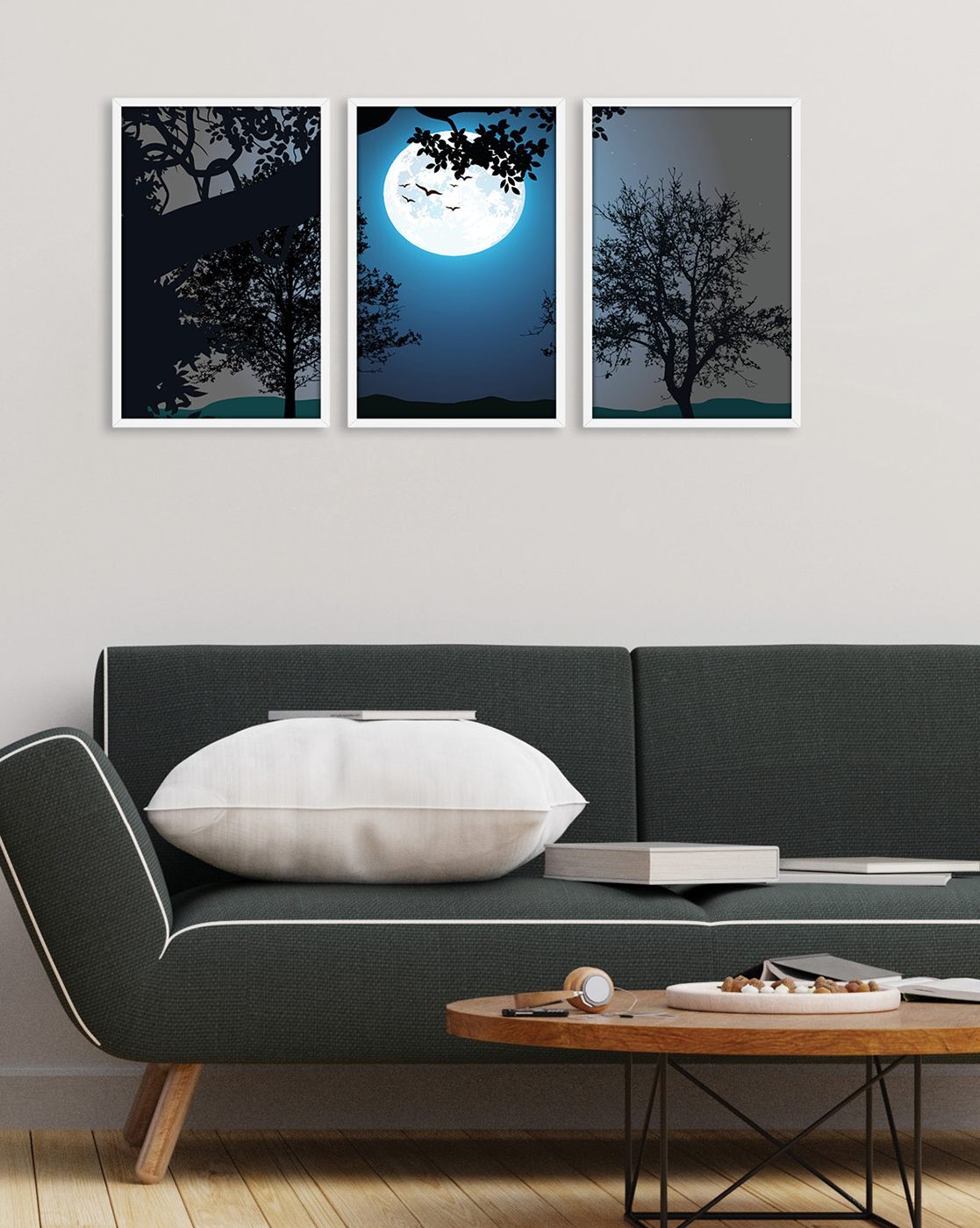 wall painting moon