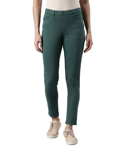 Buy Green Jeans & Jeggings for Women by GO COLORS Online