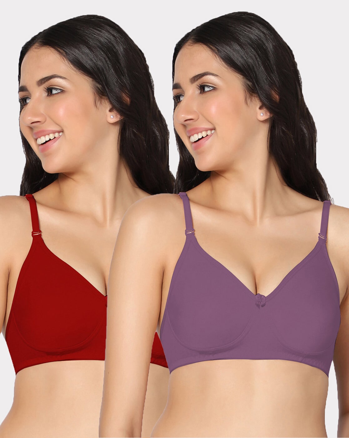 Buy FRIENDS & COMPANY Non Padded Cotton T Shirt Bra - Red Online at Low  Prices in India 