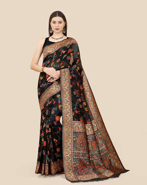 Elegant Soft Banarasi Silk Kalamkari Print Designer Party Wear Saree