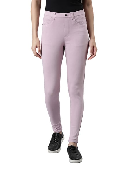 GO COLORS Slim Fit Women Pink Trousers - Buy GO COLORS Slim Fit