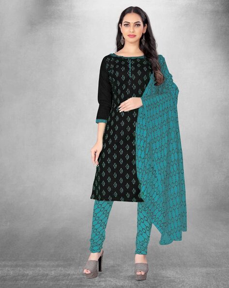 WOMEN COTTON WOVEN PEACH DESIGN UNSTITCHED DRESS MATERIAL WITH CONTRAS –  Safaa World