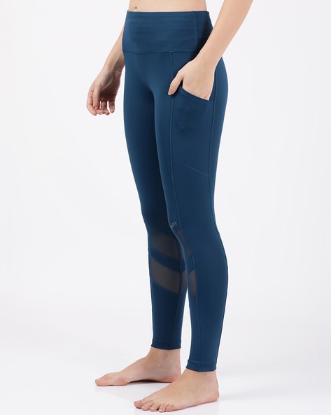 MW38 Microfiber Elastane Stretch Performance Leggings with Breathable Mesh  and Stay Dry Technology