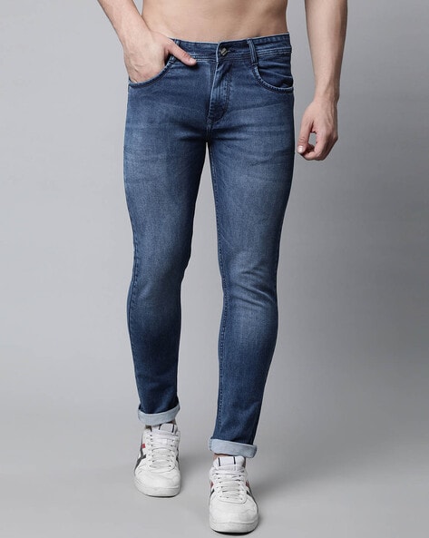 Men Mid-Wash Slim Fit Jeans