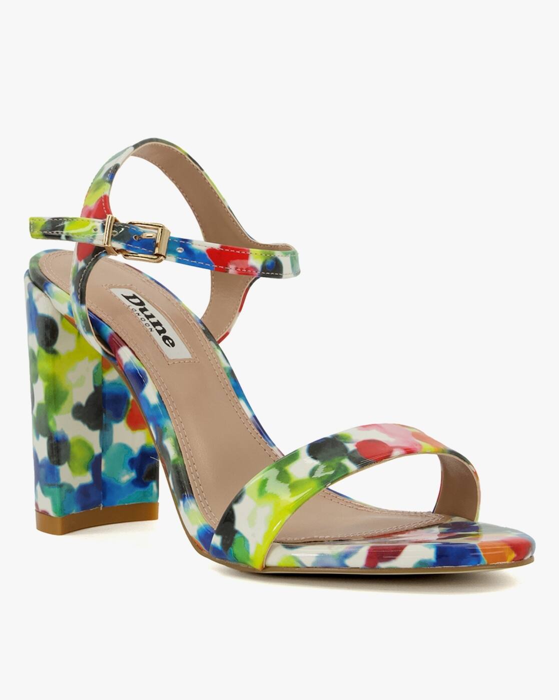 Marshal-Bubble Print Block Heeled Sandals