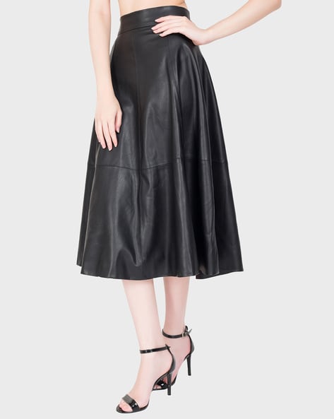 Black a line skirt with clearance zip