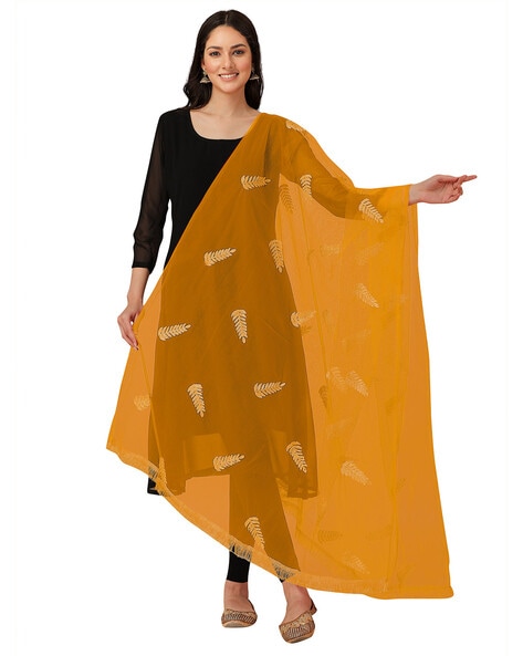 Leaf Embroidered Dupatta Price in India