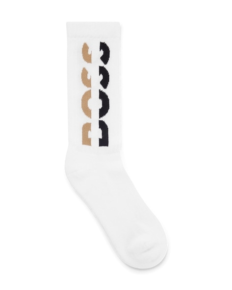 BOSS - Regular-length monogram socks in a cotton blend