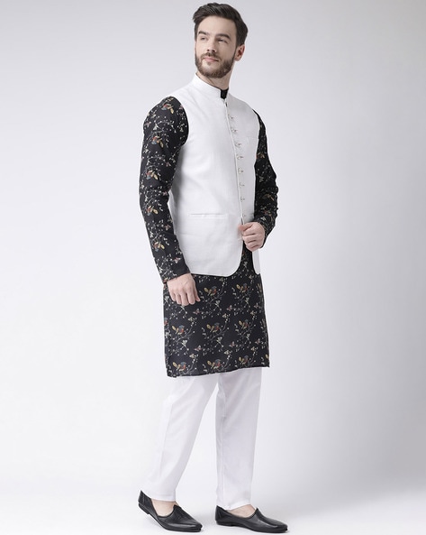 Buy online White Kurta Pyjama Set With Red Solid Nehru Jacket from Clothing  for Men by Sojanya for ₹2199 at 51% off | 2024 Limeroad.com