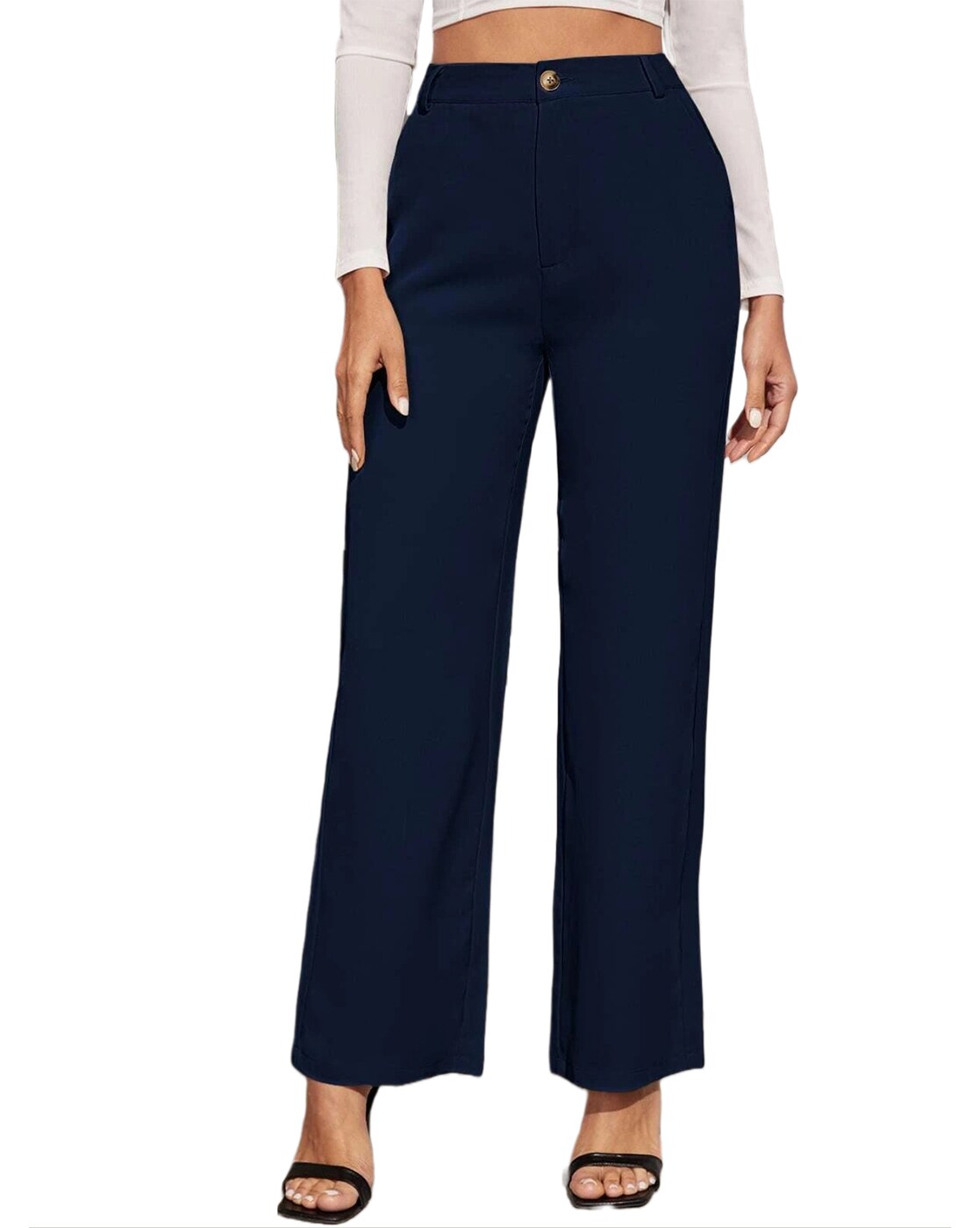 Stretch Wool Glenn Plaid Wide Leg Trousers