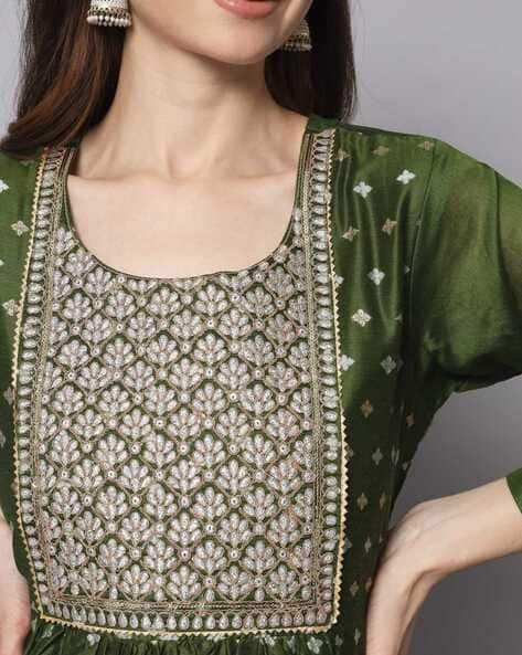 Embroidery Flared Kurta Set