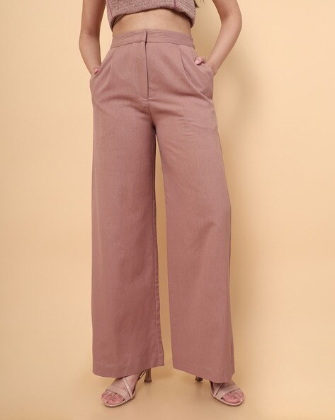 Be Beau Hazel Pink Crepe Trousers - Matalan