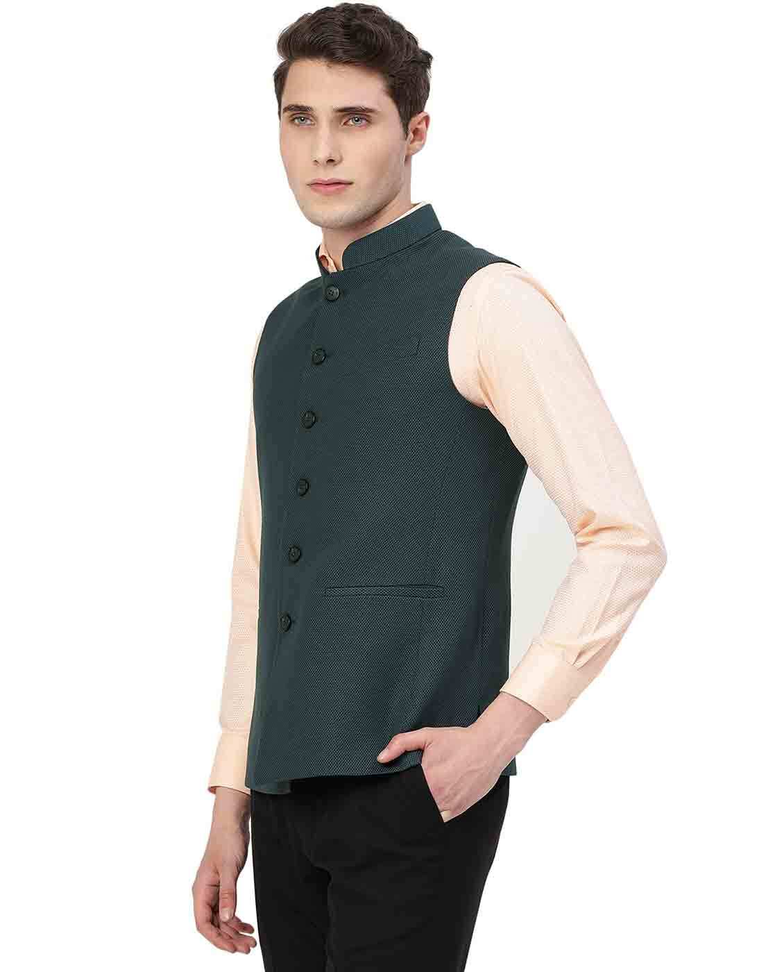 Green Nehru Jacket Set With Lucknowi Work And Green Kurta Having Front  Pockets Online in UK at Rs 1498/set | Nehru Jacket in Surat | ID:  23828330212
