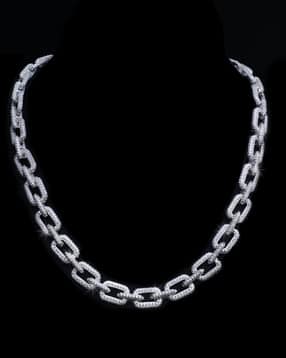 hiflyer jewels Sterling Silver Iced Out Rolo Chain-picture-48