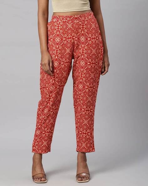 Printed Pants with Semi-Elasticated Waist Price in India