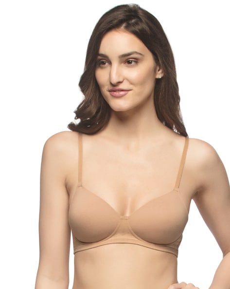 Buy Amante Padded Non Wired Full Coverage T-Shirt Bra - Nude at Rs.845  online