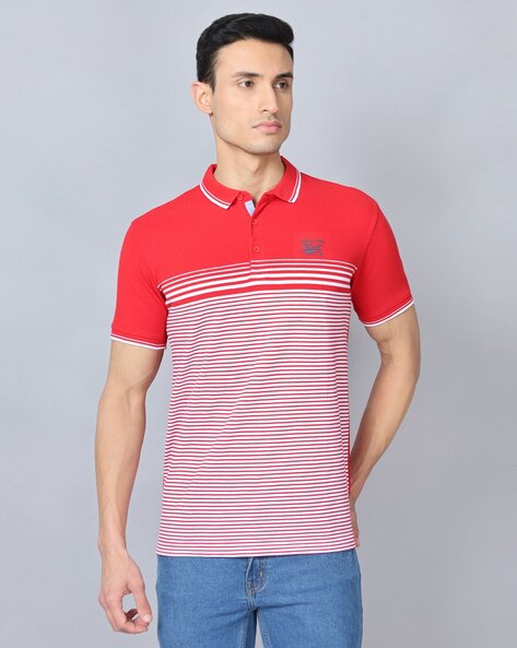 Striped Slim Fit Polo T-Shirt