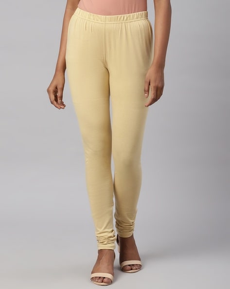 Buy FASAANNJA Women's Cotton Leggings | Elastic Waist Band with Slim Fit |  Plain Solid Ankle Length Leggings for Women | Comfortable & Stretchable -(  cream ) Online at Best Prices in India - JioMart.