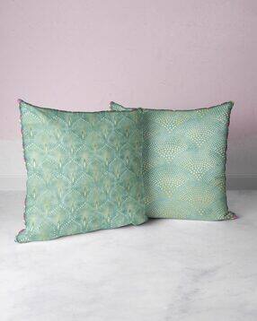 Pack of 2 Floral Print Cushion Covers 16"X16"-image-7