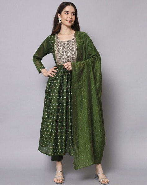 Embroidery Flared Kurta Set