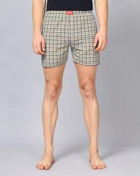 uomos Checked Boxers with Elasticated Waist-picture-24