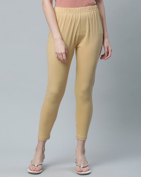 Women's Casual Ankle Length Leggings (One Size, Cream) - Walgrow.com