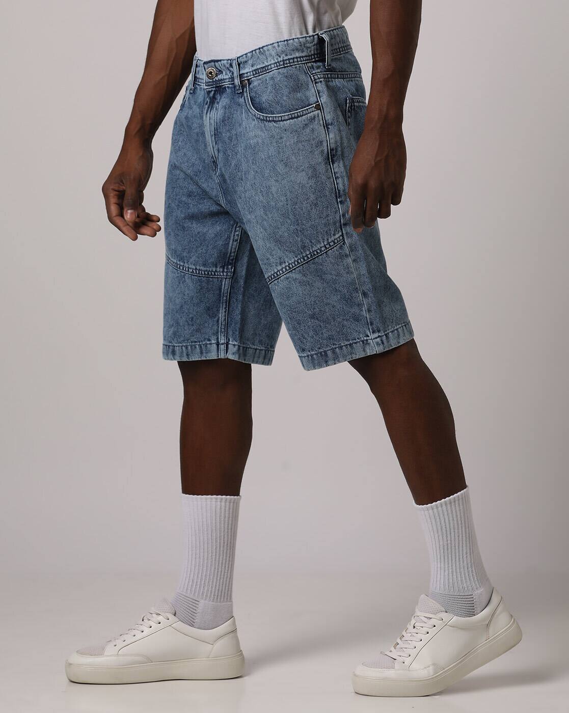 Buy Blue Shorts & 3/4ths for Men by Buda Jeans Co Online | Ajio.com