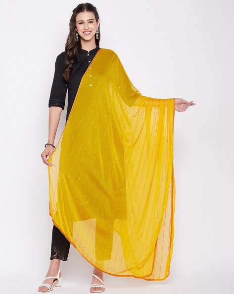 Embellished Dupatta with Stitch Border Price in India
