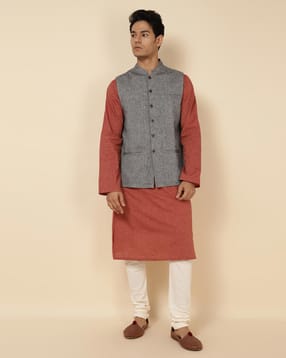 fabindia Striped Nehru Jacket-picture-39