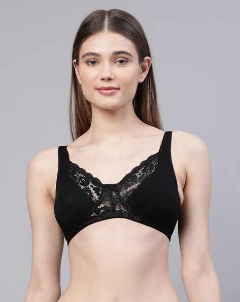 Black Lace Non Wired Bra