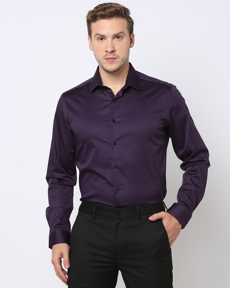 Party Wear Van Heusen Purple Shirt, Size: 44
