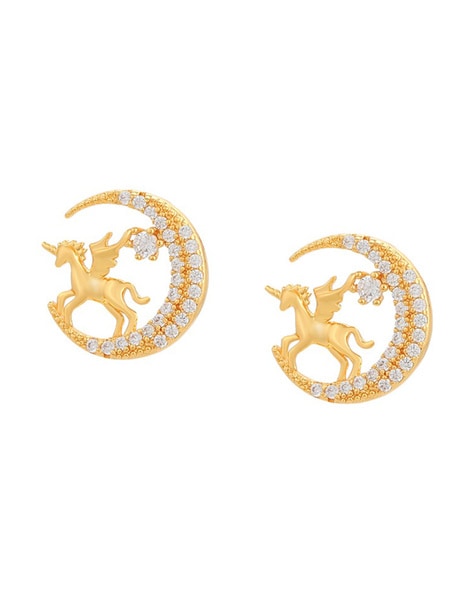 GOLD UNICORN EARRINGS – Alina Petra