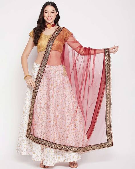 Net Dupatta with Contrast Border Price in India