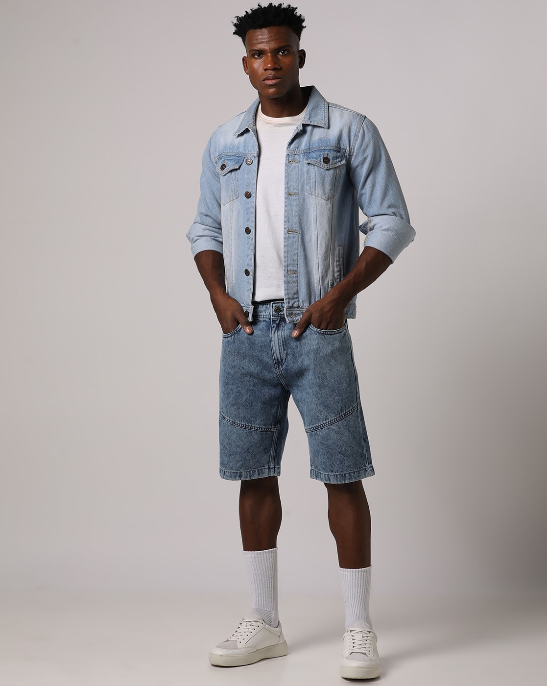 Tan Shorts with Denim Jacket Outfits For Men (12 ideas & outfits) |  Lookastic