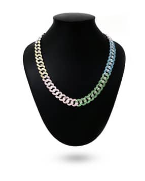 hiflyer jewels Sterling Silver Iced Out Spectrum Chain-picture-21