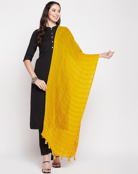 Woven Dupatta with Tassels Price in India