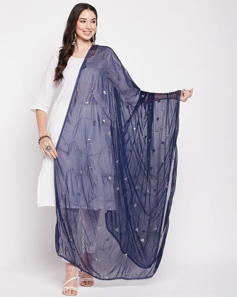 Embroidered Dupatta with Lace Border Price in India