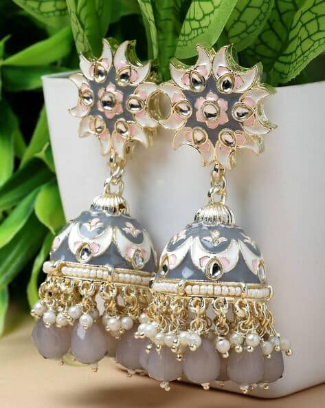 Buy Grey Earrings for Women by Zeneme Online Ajio