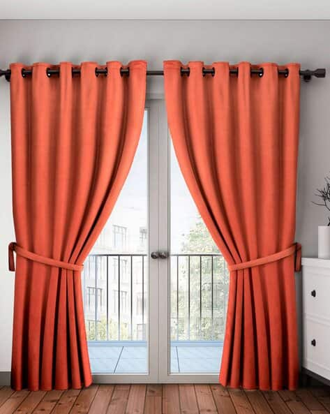 BIANCA Set of 2 Blackout Eyelet Door Curtains