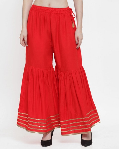 White Printed Sharara Pants For Girls Design by Fayon Kids at Pernia's Pop  Up Shop 2024