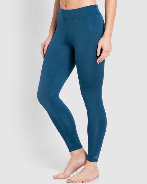 MW20 Microfiber Elastane Stretch Performance Leggings with Broad Waistband  and Stay Dry Technology